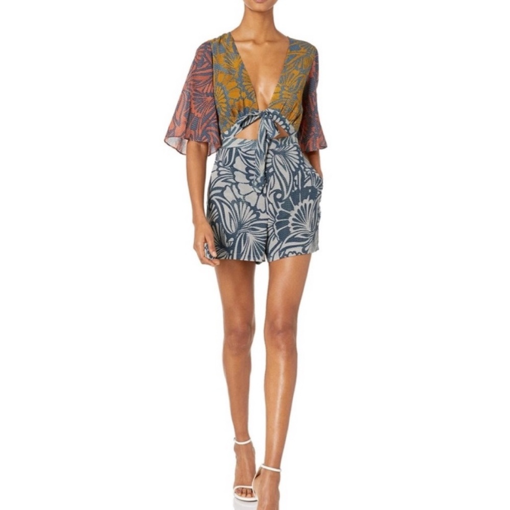 BCBGMaxAzria front tie romper